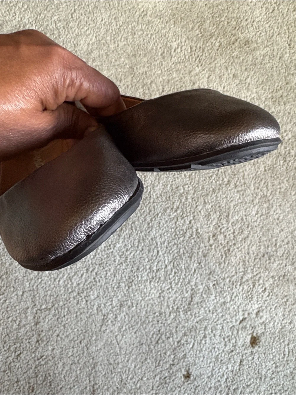 American Rag Pewter Leather Ballet Flats